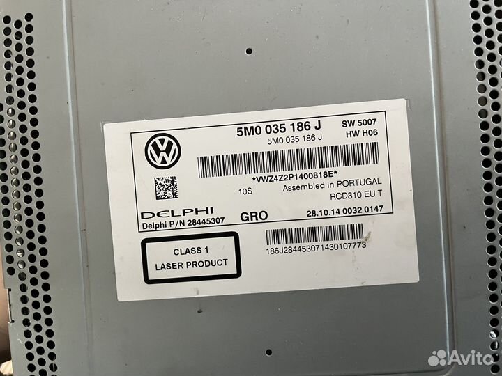 Магнитола volkswagen tiguan 1, оригинал