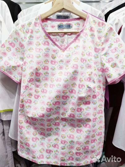 Медицинская блуза с рисунком 40-56