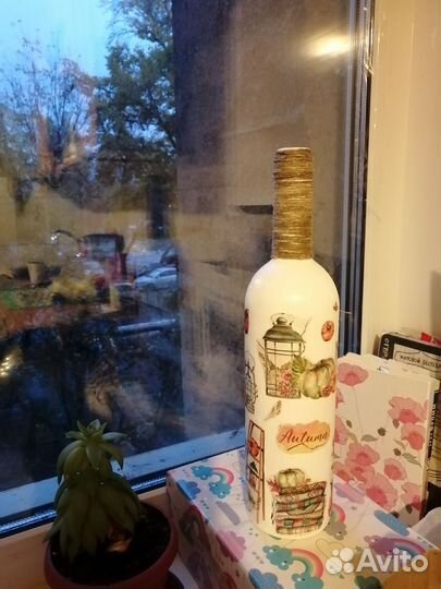 Ваза для сухоцветов в стиле декупаж