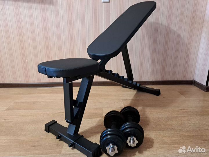 Скамья наклонная для жима гантелей и штанги
