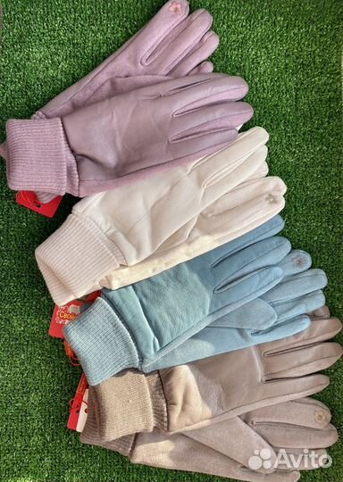 Перчатки женские кожаные