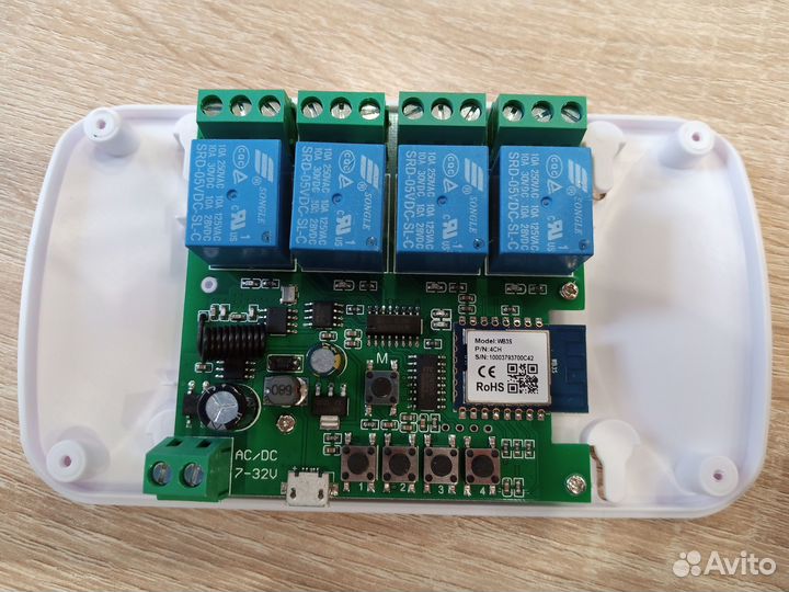 Умный дом реле 4 канала, Tuya, Google, 7-32V