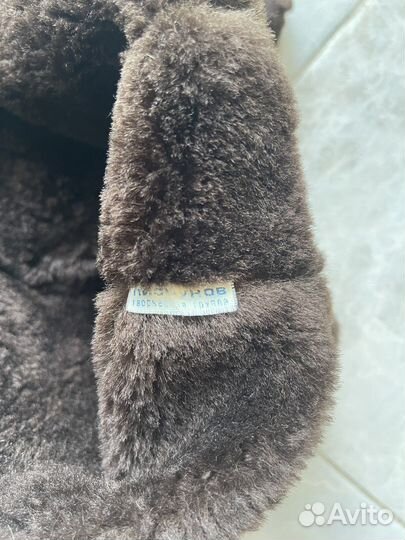 Шапка зимняя из дубленой кожи