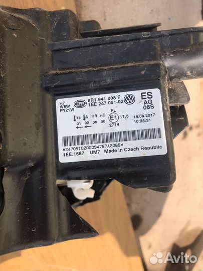 Фара передняя Volkswagen Polo 2015