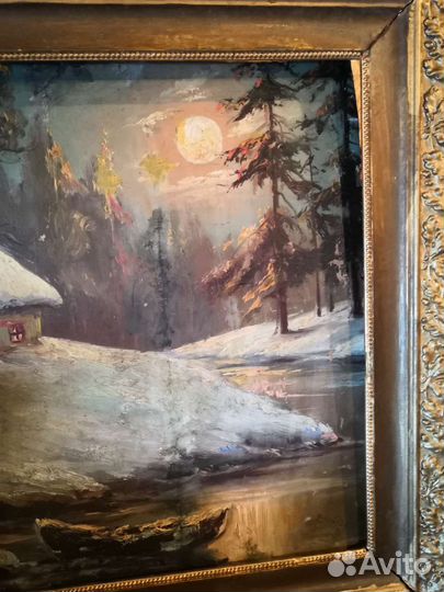 Картина маслом на холсте старинная