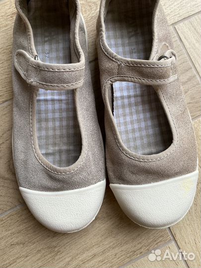 Балетки zara 32 натуральная замша