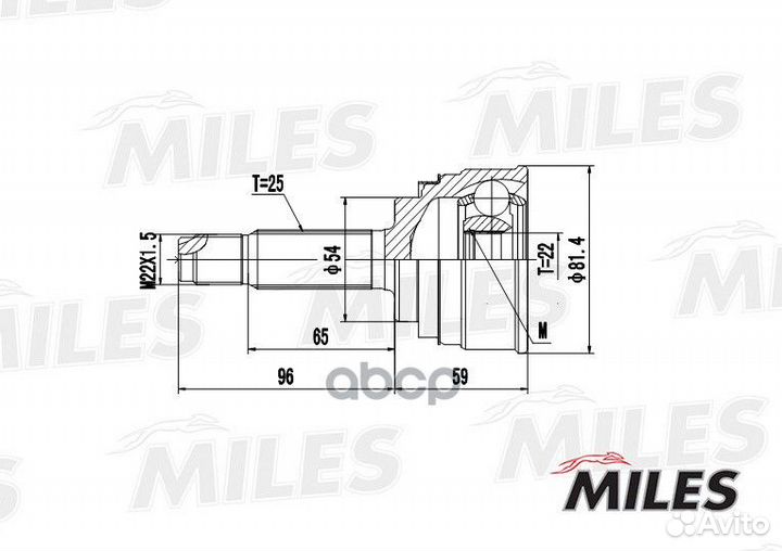 Шрус miles шрус mitsubishi galant/colt/lancer 1