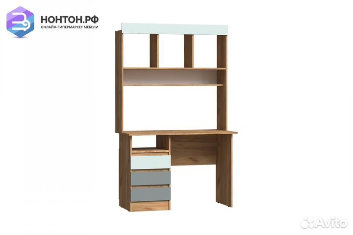 Стол письменный с надстройкой Челси Color мята / с