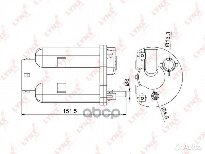 Фильтр топливный LF1074M lynxauto