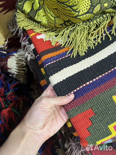 Винтажный ковер, килим. Ручная работа, шерсть