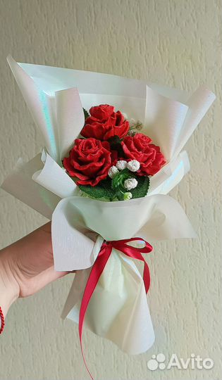 Букет роз из мыла