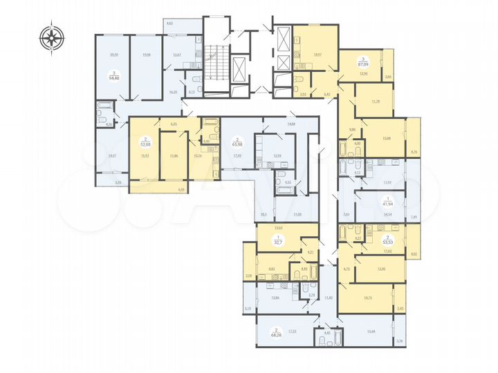 3-к. квартира, 93,8 м², 10/25 эт.