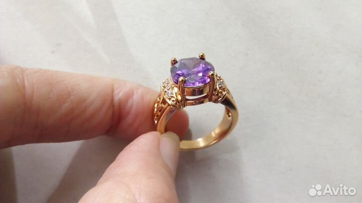 Перстень с аметистом (gold filled)