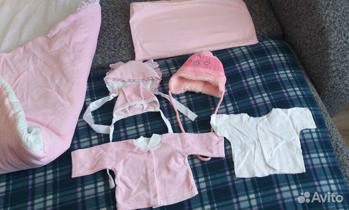 Комплект на выписку (Розовый, велюр) распошонка, п