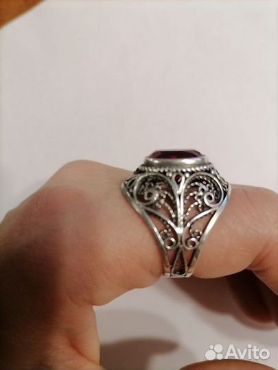 Перстень мужской 19 размер с рубином СССР