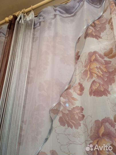 Тюль с гардиной