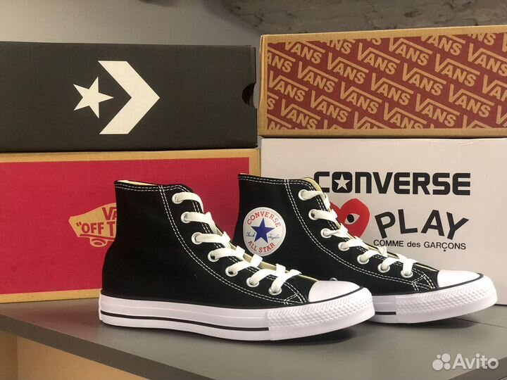 Кеды Converse AllStar Черно-Белые Высокие (36-44)