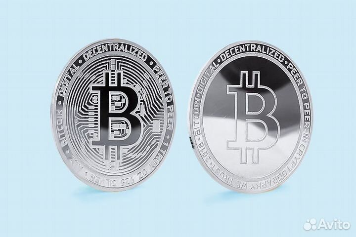Монета Биткоин чистое Серебро, 999 пробы