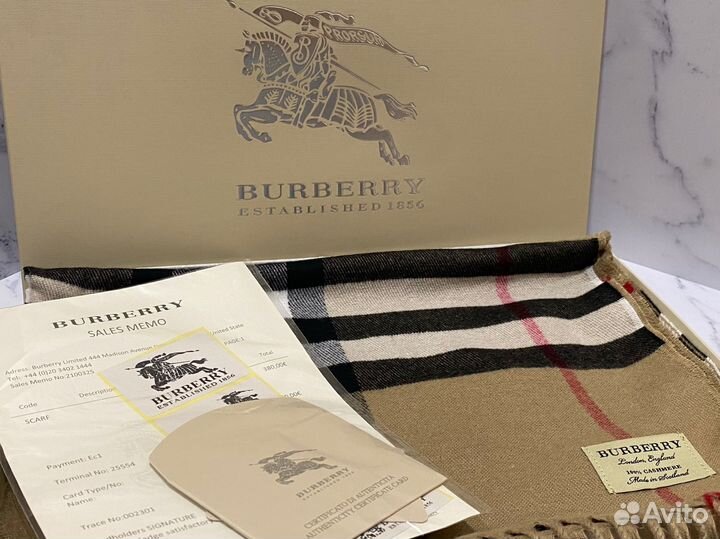 Шарф burberry кашемировый