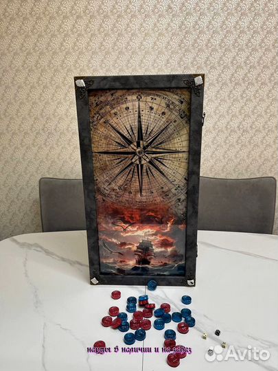 Нарды ручной работы со стеклом 