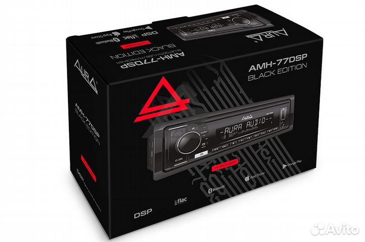 Автомагнитола 1din aura AMH-77DSP black edition