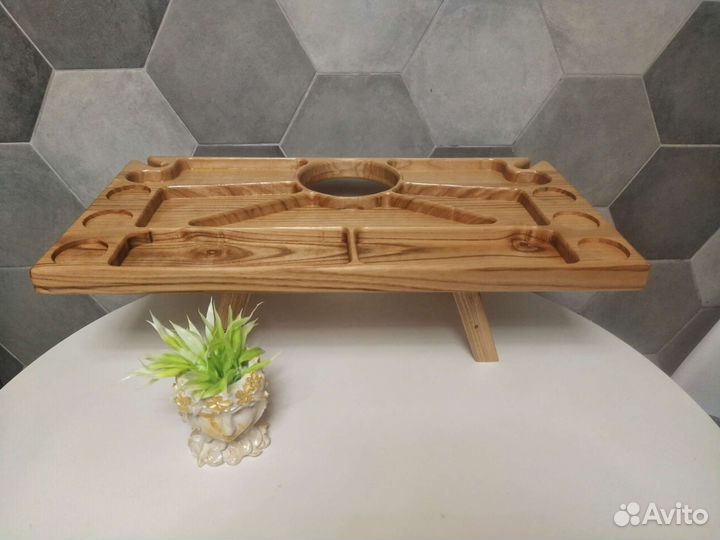 Большой винный столик из массива