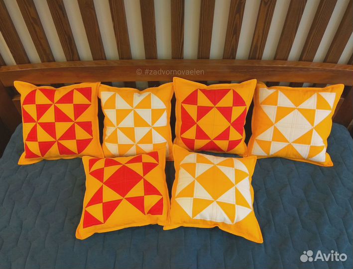Лоскутная декоративная подушка, наволочка, декор