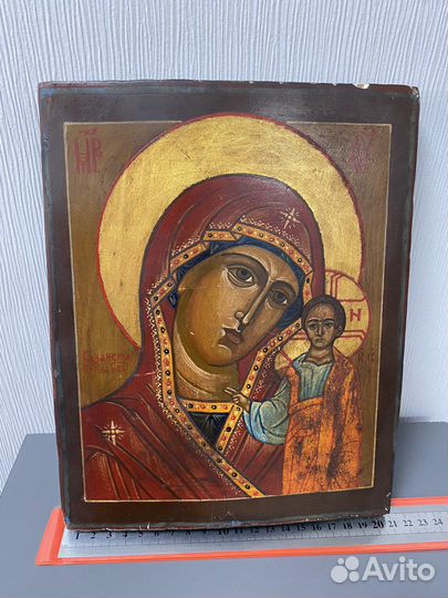 Икона старинная Богородицы Казанская 21*27