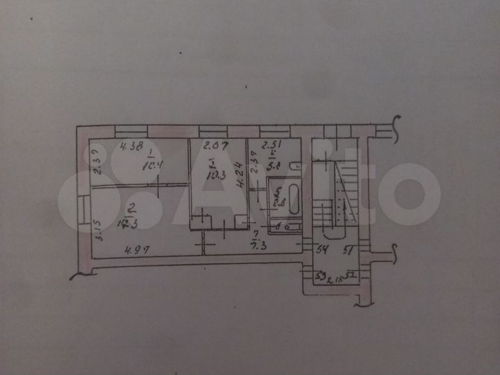 3-к. квартира, 52 м², 1/5 эт.
