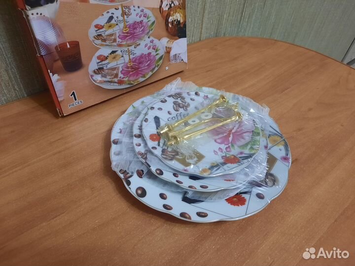 Ваза для фруктов, 3х-ярусная, керамика, новая