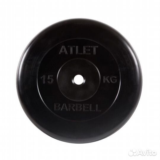 Диск обрезиненный черный MB atlet d-31 15кг 2шт