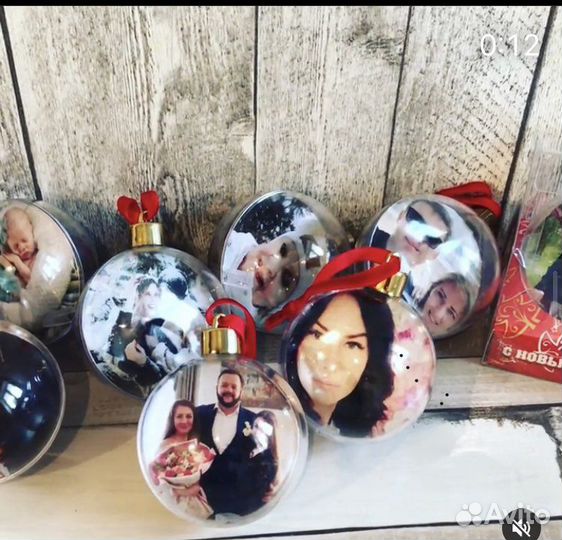 Шары новогодние с вашей фотографией