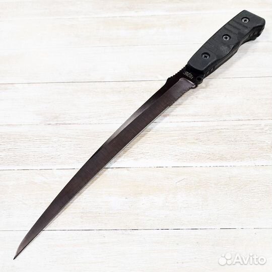 Нож нескладной Цапля Чёрный ст.65Г (нокс)