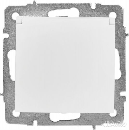 Розетка Vesna с заземлением с крышкой цвет белый