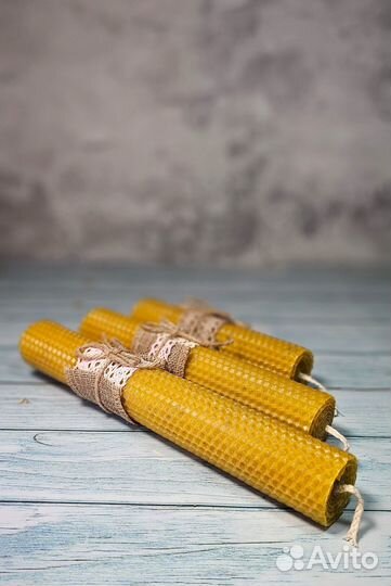 Свечи восковые с травами, Набор свечей из вощины с