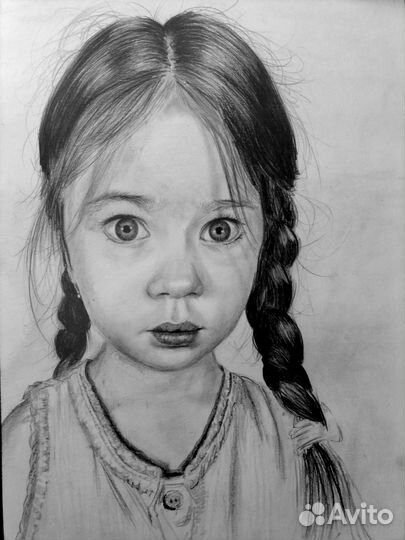 Портрет углем и карандашем