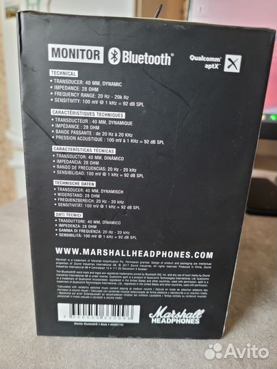 Беспроводные наушники Marshall Monitor Bluetooth
