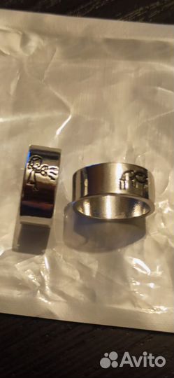 Новые парные кольца с рисунком