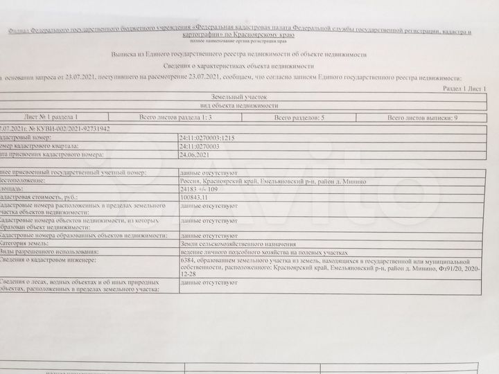 Участок 2,41 га (СНТ, ДНП)