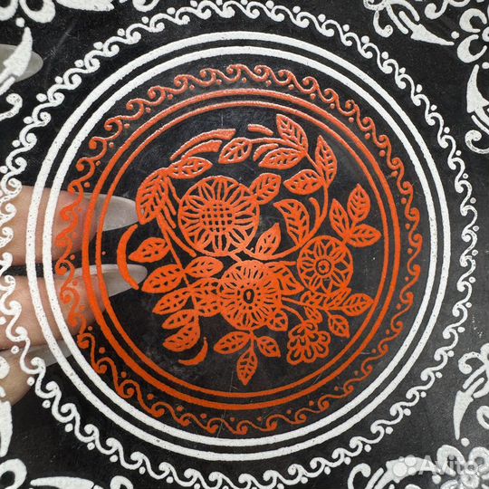 Тарелка роспись стеклянная СССР винтаж коллекция