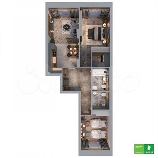 2-к. квартира, 69,5 м², 4/8 эт.