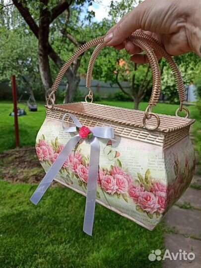 Кашпо- Корзинка металлическая