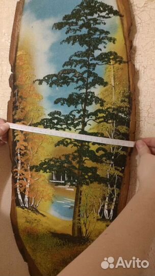 Картина ручной работы на спиле натуральн