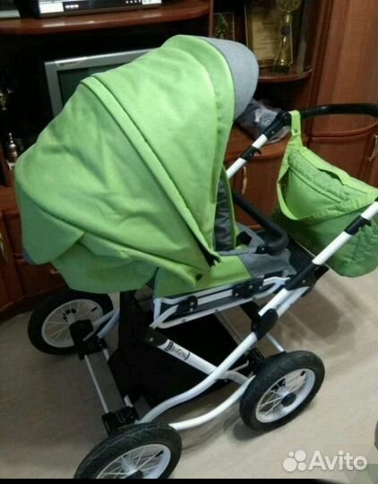 Коляска на ремнях 2в1+санки