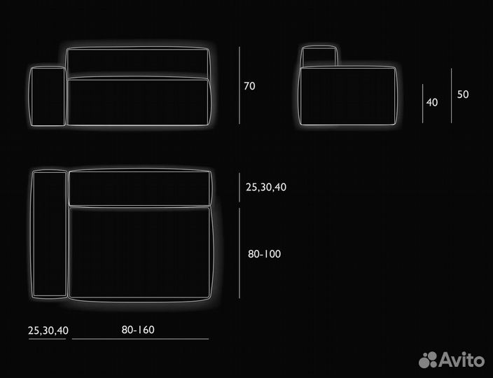 Диван 34502100 мм