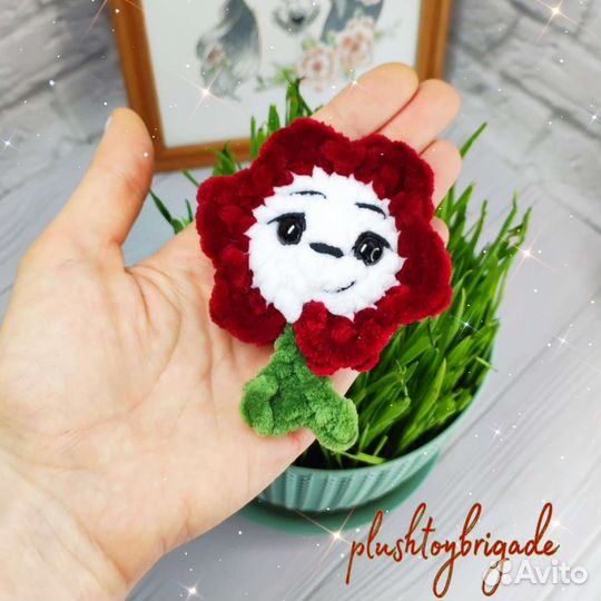Плюшевый брелок цветок (на заказ)