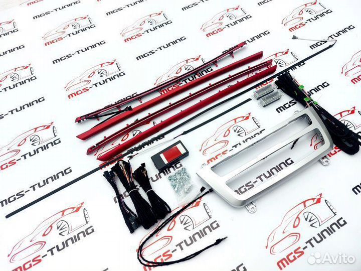 Подсветка салона Ambient красная+серебро BMW 3 F30