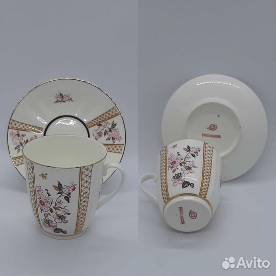 Фарфоровая чайная пара Дулево СССР