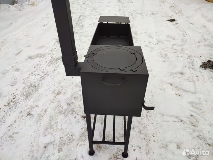 Мангал с печью под казан