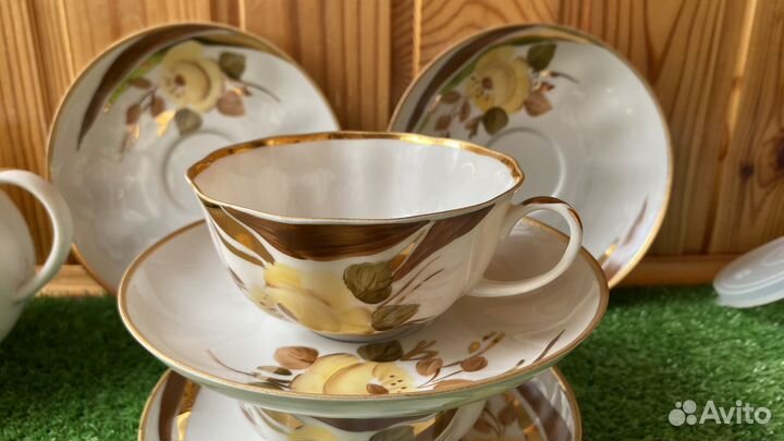 Сервиз Дулево Желтая Роза чайный Новый